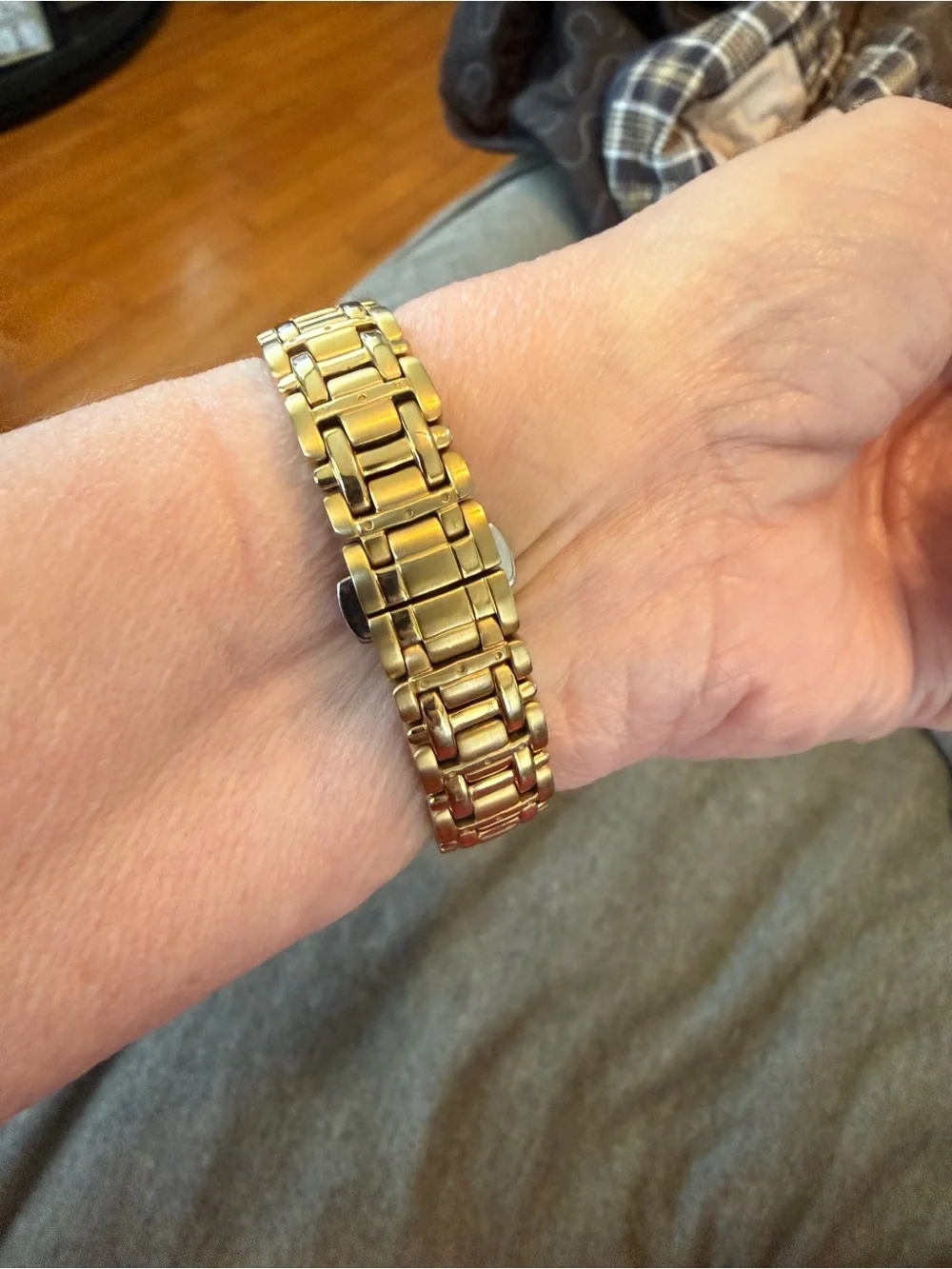 Citizen Gold Tone Watch with Mother-of-Pearl Dial and Crystal Markers
